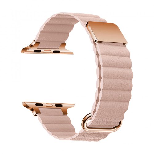 Curea Apple Watch magnetică din piele cu cataramă metalică /pudră/ 40/41/42 mm