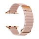 Curea Apple Watch magnetică din piele  cu cataramă metalică /pudră/ 44/45/46/49 mm