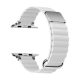 Curea Apple Watch magnetică din piele  cu cataramă metalică /alb/ 44/45/46/49 mm