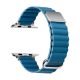 Curea Apple Watch magnetică din piele  cu cataramă metalică /albastru/ 44/45/46/49 mm