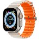 Curea Apple Watch Ocean din silicon / gri-portocaliu / 44/45/46/49 mm
