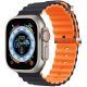 Curea Apple Watch Ocean din silicon / albastru-portocaliu / 44/45/46/49 mm
