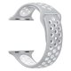 Curea Apple Watch din silicon respirabil / gri-alb / 44/45/46/49 mm
