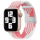 Curea de ceas reglabilă Apple Watch împletită / alb-roz/ 40/41/42 mm