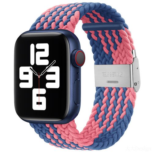 Curea de ceas reglabilă Apple Watch împletită  /albastru-roz/ 40/41/42 mm