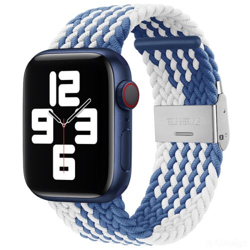 Curea de ceas reglabilă Apple Watch împletită /albastru - alb/ 40/41/42 mm
