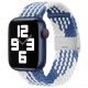 Curea de ceas reglabilă Apple Watch împletită /albastru - alb/ 40/41/42 mm