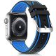 Curea Apple Watch sport din silicon / negru - albastru/ 44/45/46/49 mm