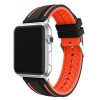 Curea Apple Watch din silicon cu cataramă /negru - portocaliu/ 40/41/42 mm