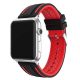 Curea Apple Watch din silicon cu cataramă /negru - roșu/ 40/41/42 mm
