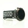 MYBANDZ Curea de ceas din silicon respirabil / negru - alb / 22mm