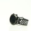 MYBANDZ Curea de ceas din silicon respirabil / negru - alb / 22mm