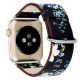 Curea Apple Watch cu model floral / albastru trandafir / 44/45/46 și 49 mm