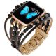 Curea Apple Watch cu perle / negru-auriu/44/45/46/49 mm