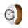 MYBANDZ Curea de ceas magnetică din silicon cu două piese Galaxy Watch 4-5-6-7/alb (prindere argintiu)/ 20mm