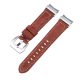 MYBANDZ Curea elegantă din piele Galaxy Watch 4-5-6-7/roșu-maro (cataramă argintie) / 20mm