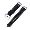 MYBANDZ Curea elegantă din piele Galaxy Watch 4-5-6-7/negru (cataramă argintie)/ 20mm