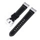 MYBANDZ Curea elegantă din piele Galaxy Watch 4-5-6-7/negru (cataramă argintie)/ 20mm