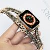Apple Watch Love curea din piele- negru-auriu 40/41/42 mm