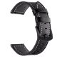 MYBANDZ Curea elegantă din piele / negru cu cataramă neagră / 22mm