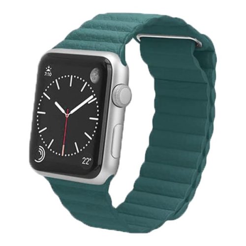 Curea Apple Watch magnetică din piele  /albastru verzui/ 44/45/46/49 mm