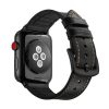 Curea Apple Watch din piele cu exterior din silicon / negru/ 40/41/42 mm