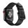 Curea Apple Watch din piele cu exterior din silicon / negru/ 40/41/42 mm