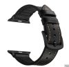 Curea Apple Watch din piele cu exterior din silicon / negru/ 40/41/42 mm