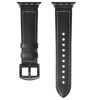 Curea Apple Watch din piele cu exterior din silicon / negru/ 40/41/42 mm
